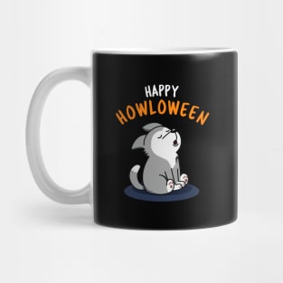 Happy Howloween Cute Halloween Wolf Pun Mug